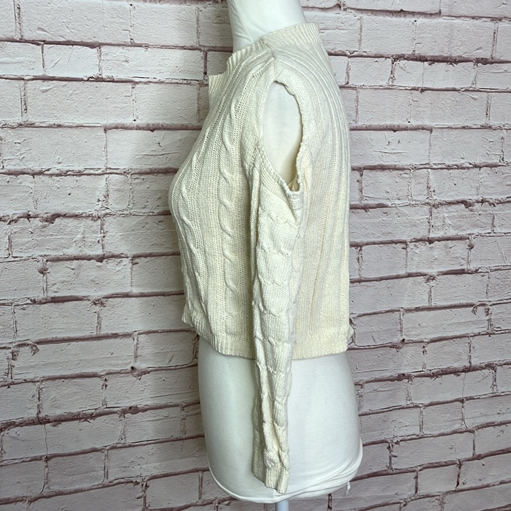 Rugapiana Cortone Cable Knot Cold Shoulder Sweater EUC Size Small - Picture 3 of 7